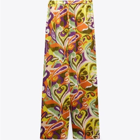 Zara Printed Straight Pants New - Picture 6 of 6